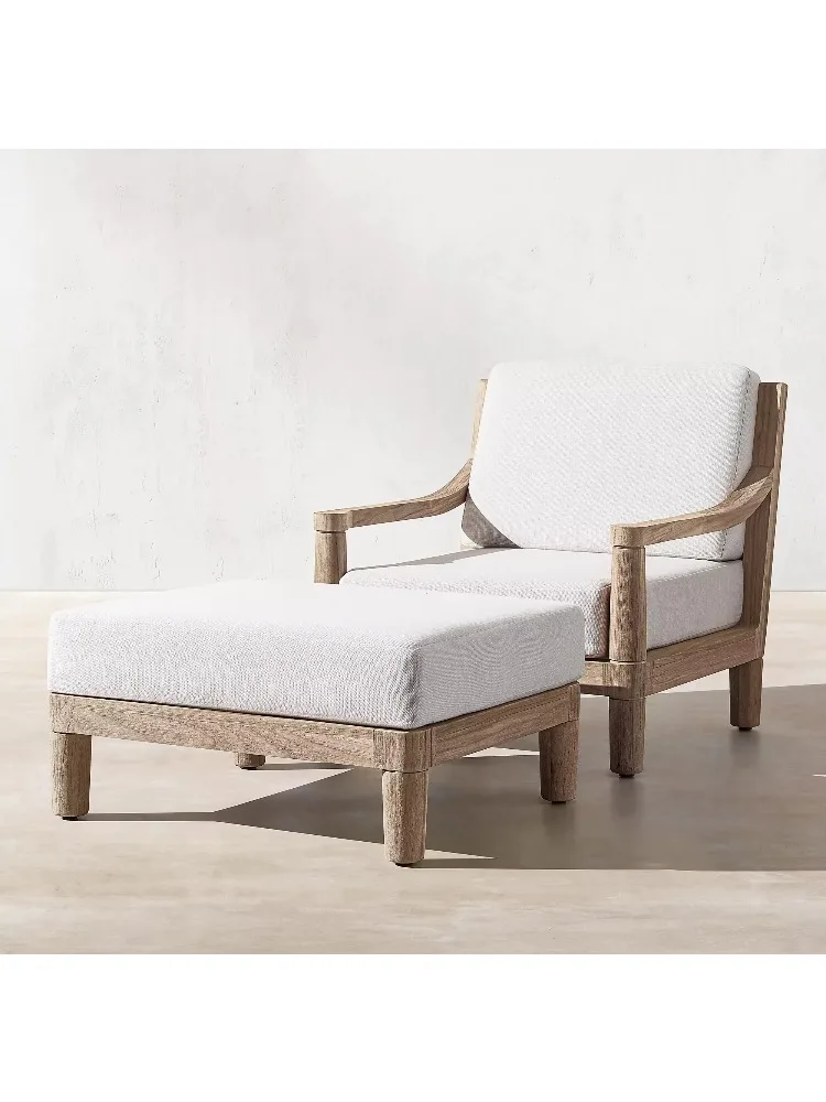 中国製家具クッション付きラウンジセットチーク材ソファテラスセット