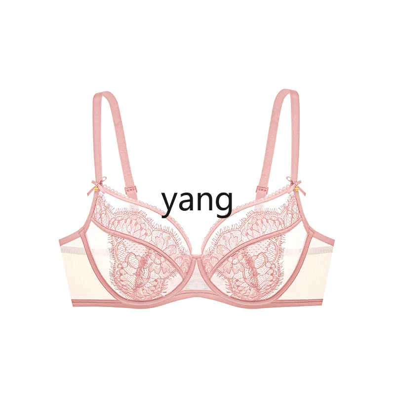 

LMM women's single-layer circumference light bra comfortable soft steel ring lace underwear
