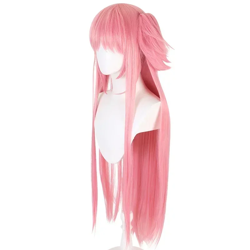 Madoka Magica Cosplay Wig Pink With Bangs Synthetic Long Straight Wig Ultimate Mdoka Double Ponytail Cosplay Magical Girl Wig