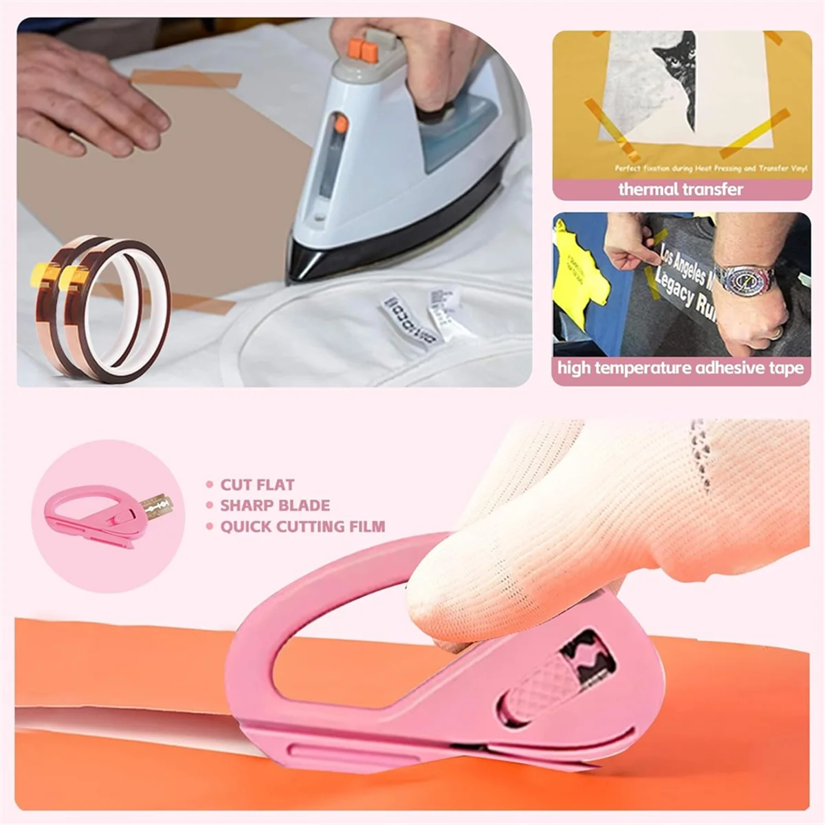 A83Z مجموعة واحدة من أدوات قميص التسامي لمحاذاة الفينيل، وسادة حرارية من السيليكون، دليل مسطرة القميص لـ HTV Vinyl، Craft B #1