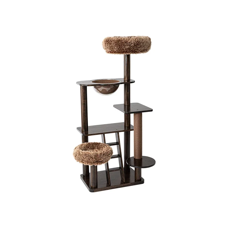 aGood Quality Control Multi-functional Multiple Designs Cat Tree Climbing Frame Solid Wood Cat Climbing Frame