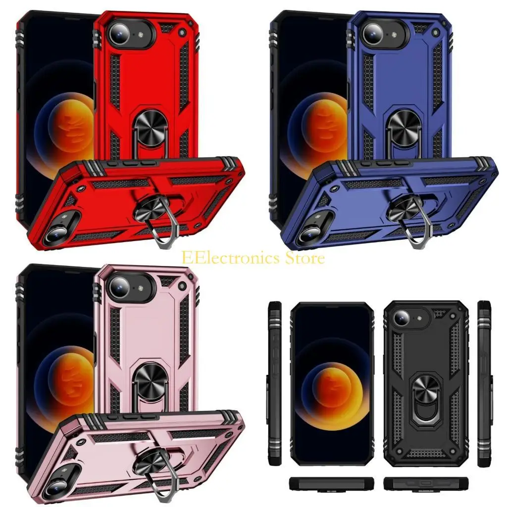 

B03C Shockproof Case with Stylish Shield Designs & Hands frees Viewing Stand Protective Case Simple Installation for phone