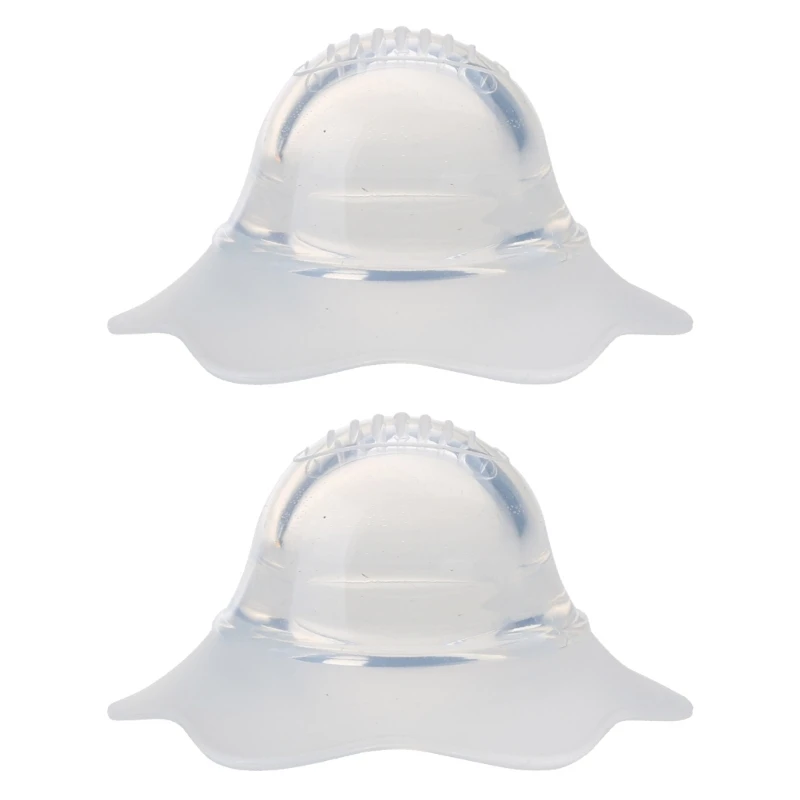 

New 2Pcs/Pair for Nano Silver Silicone Nipple Corrector Petal-Shaped Extractor Invagination Flat Suction Devic