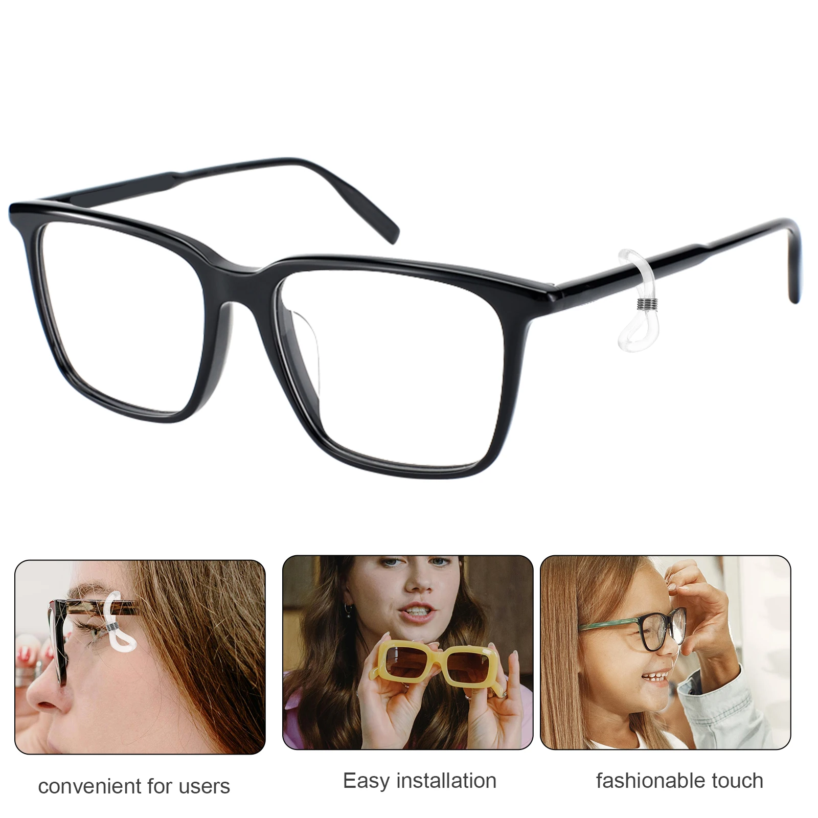 

25pcs Eyeglass Chain Ends Rubber Metal Non-Slip Sunglasses Holder Adjustable Coil Durable Easy Use Safety Eyewear Accessories