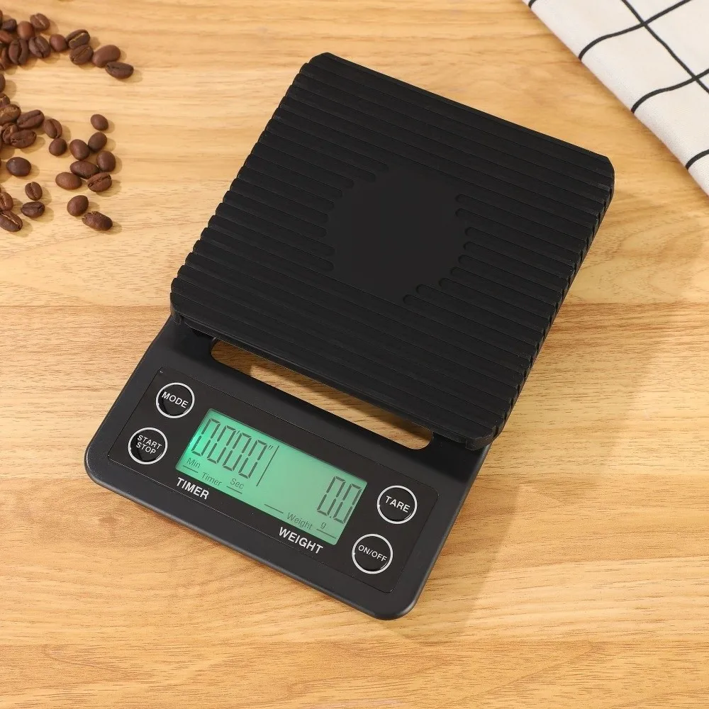 High Precision Drip Coffee Scale LCD Display Non-slip Kitchen Digital Scale Digital Display Battery-powered Coffee Brewing Scale