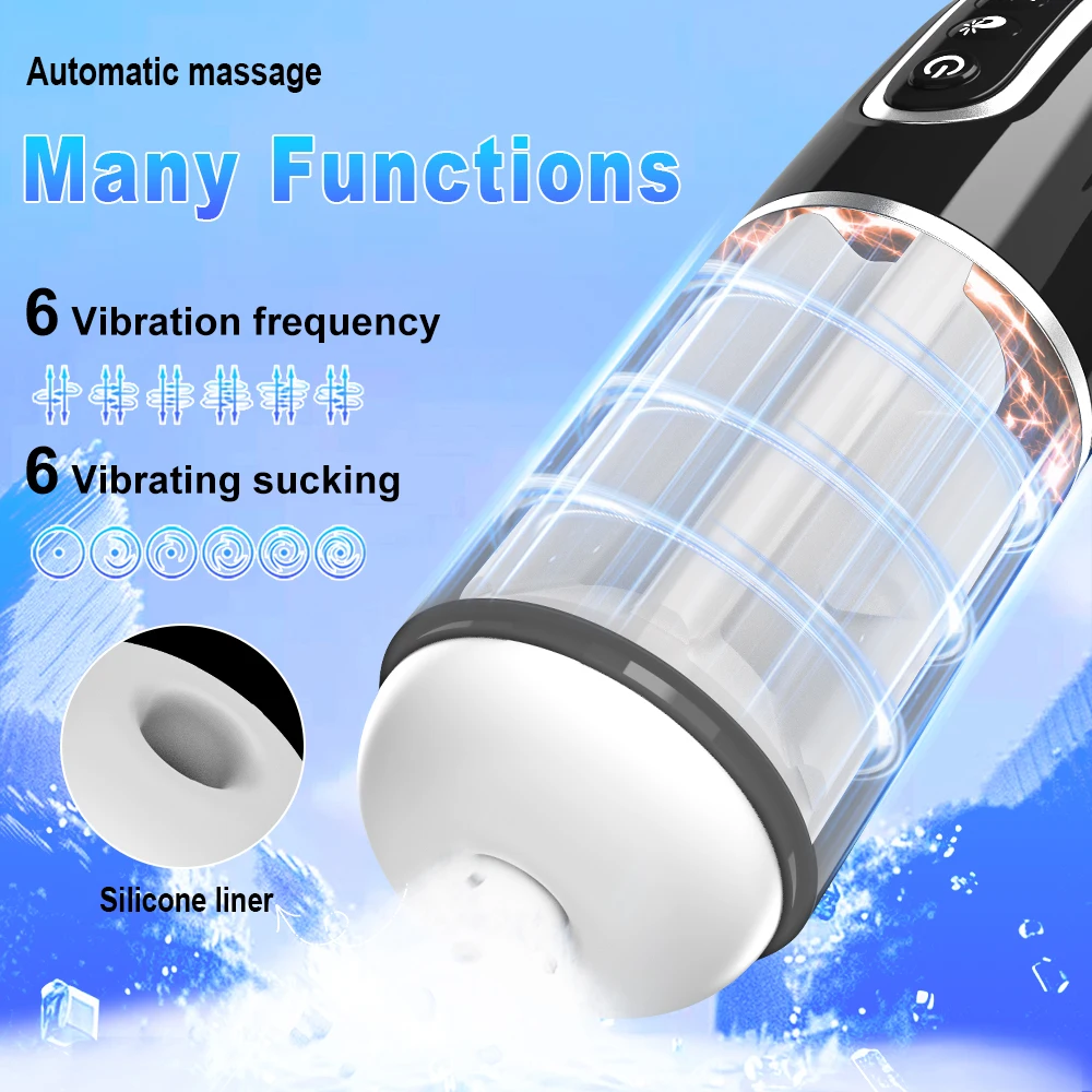 Automatic Male Masturbator Sucking Vibrating Real Pussy Blowjob Machine Male Sex Toy Men Masturbation Cup Adult Goods for Men