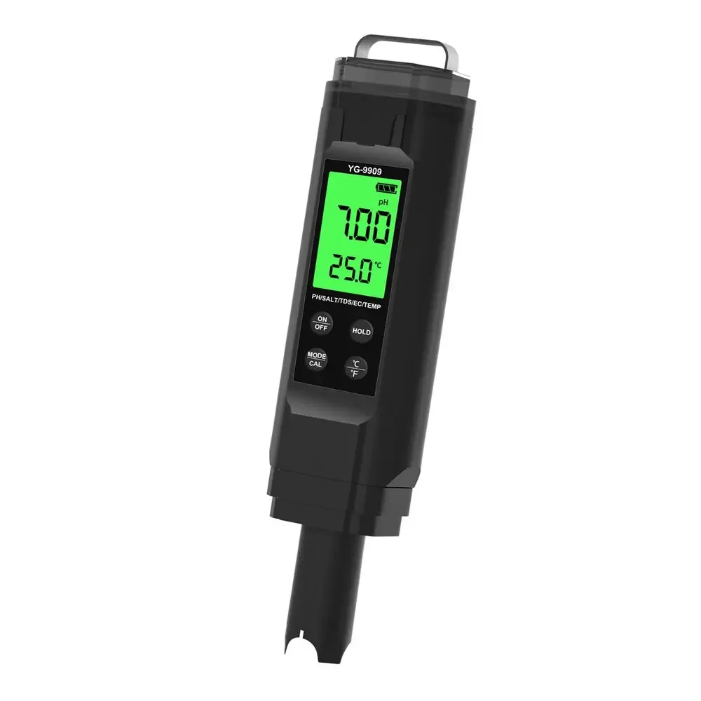 

5in1 Salinity TDS EC ppm Temp PH Meter 0.01 High Accuracy Salt Water Quality Monitor for Drink Aquariums Hydroponic Beer Brewing