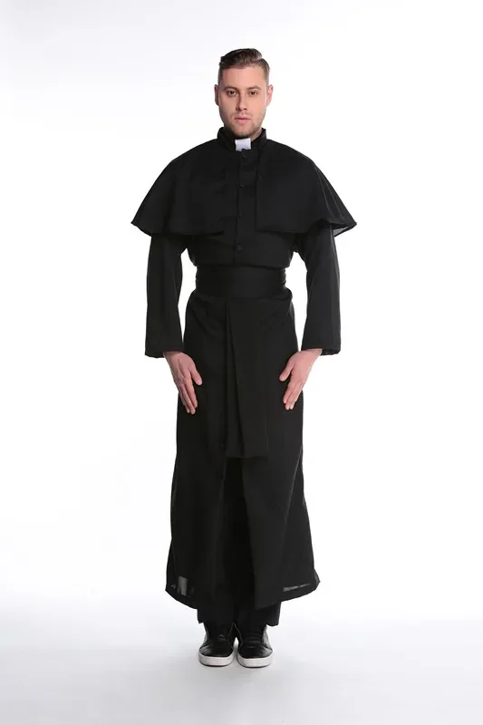 Disfraz de monja para hombre y mujer, disfraz de sacerdote cristiano misionero, Jesús, Cosplay