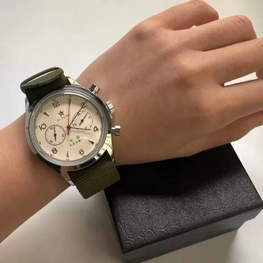 

tianjingAir Force pilot tian'jingMen's 1963 Pilot Automatic Watch - 42mm Waterproof Retro Quartz Chronograph Vintage Dress Watch
