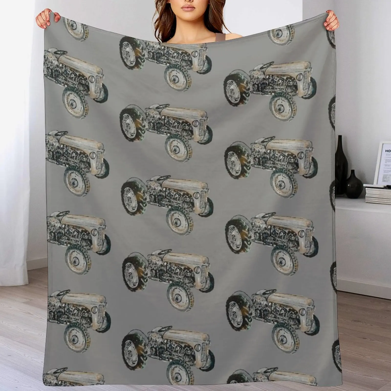 

Painting of Ferguson Tractor Throw Blanket Luxury Designer warm winter Blankets
