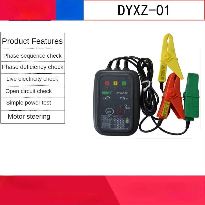 

DUOYI DYXZ-01 DYXZ-02 3 Phase Detector Rotation tester Non-Contact Phase Sequence Detector Meter Indicator Digital LED Buzzer