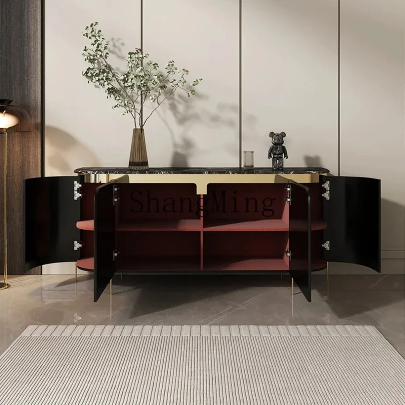 

CL Luxury Marble Entryway Cabinet Entryway Decoration Storage Cabinet Modern Living Room Sideboard Entryway Shoe Cabinet