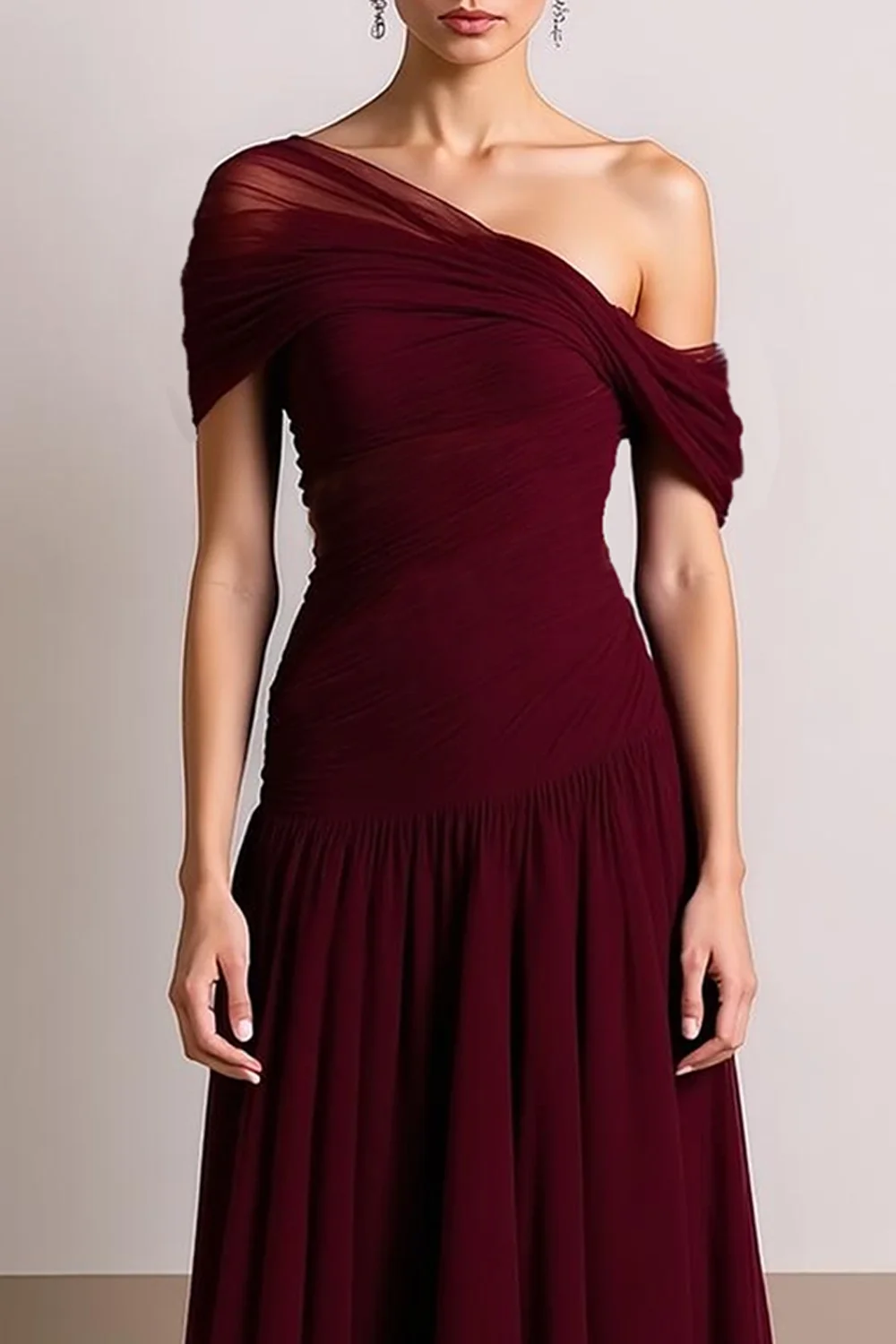 High Quality Customized One Shoulder Ankle Length Backless Off Shoulder A-line Kate Middleton Dress Vestidos De Gala Robe Satin view 5