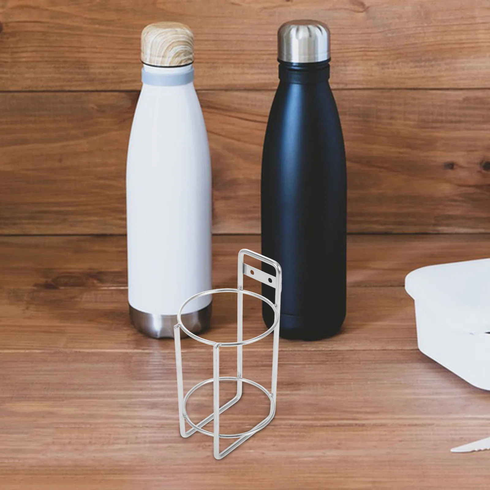 

Stainless Steel Cup Holder Wall Bottle Holder for Office Workshop Employee Workstations Bottle Organizer Rack