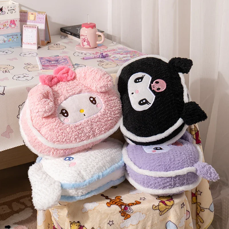 Sanrio cómodo Cinnamoroll Kuromi My Melody cojín trasero muy suave almohada sofá cama cojín encantador regalos de navidad niña