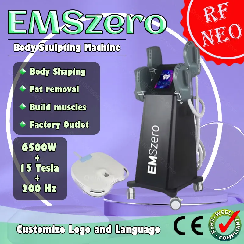 

6500W 200Hz EMSZERO muscle stimulation and fat removal specialized equipment RF electromagnetic slimming machine