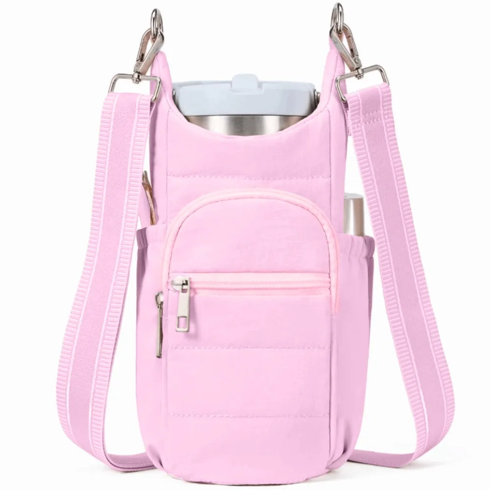 

For Men Women Adjustable Strap Water Bottle Holder Card Pockets Hands-Free Gym Bags Phone Pocket Crossbody Bags Workouts