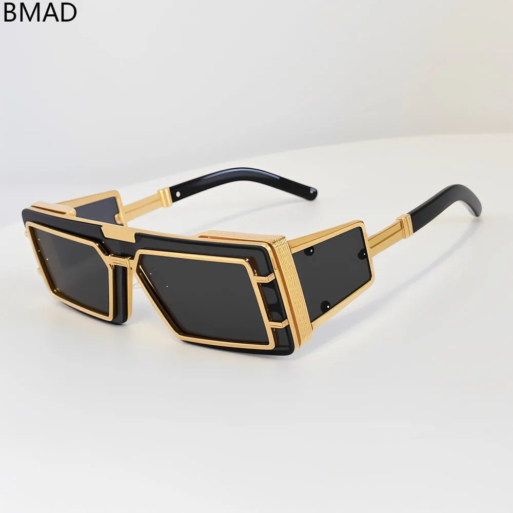 

Модные винтажные солнцезащитные очки 2026 года с защитой UV400 для мужчин, квадратные уличные очки в стиле стимпанк