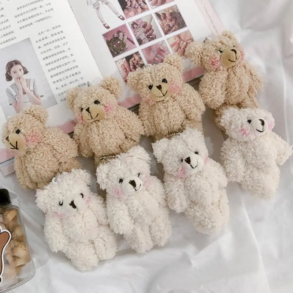 doll Keychain Cute Bear Animal Plush Doll Hanging Keychain Ring Bag Phone Pendant Decoration Fashion Girls Keychain Women Gift