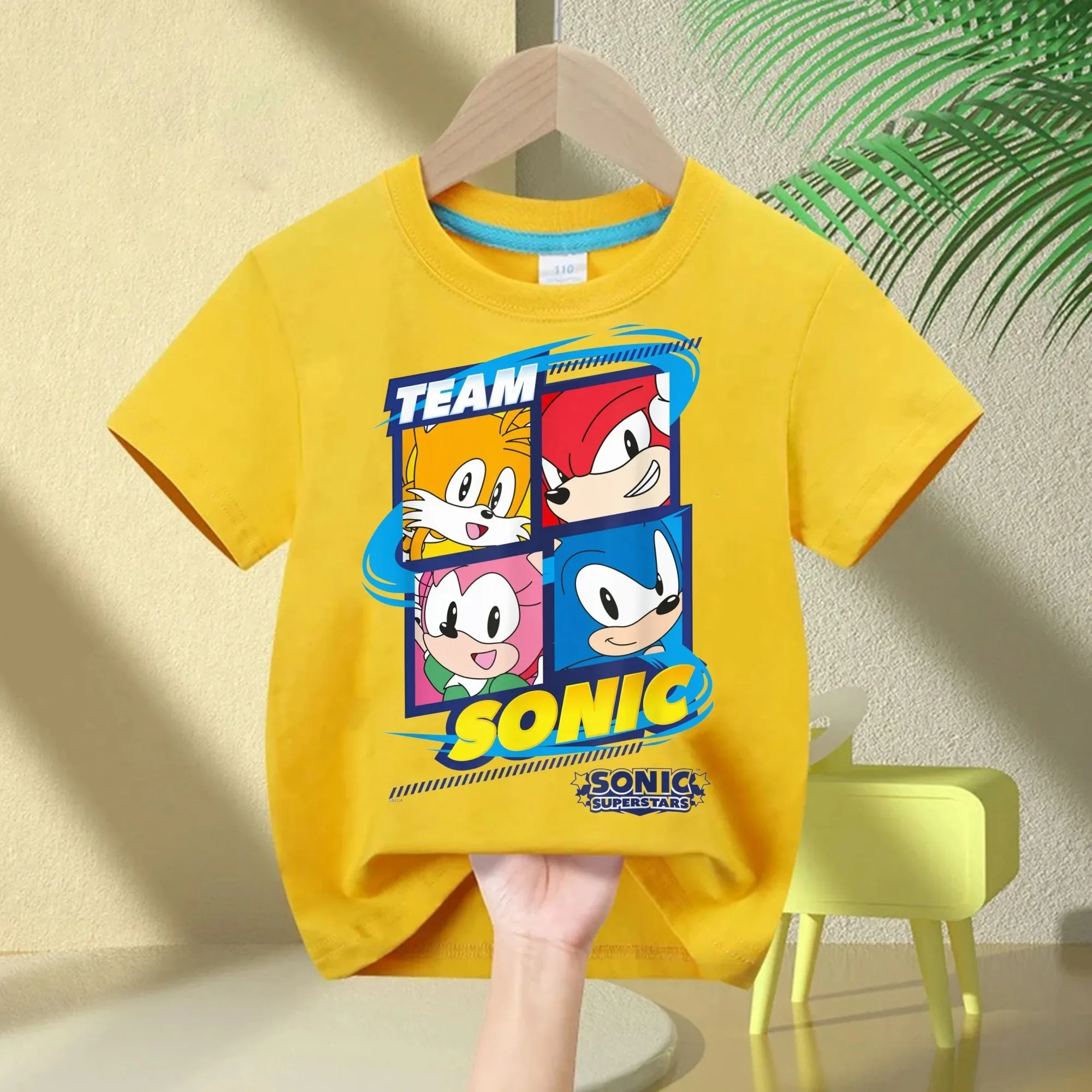 Sonic The Hedgehog Kids T-Shirt Anime Print Cotton Short Sleeve Boy Girl Summer Casual Top Gift