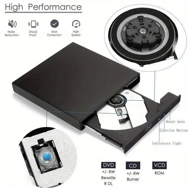 USB 3.0 External DVD Reader USB-A CD Player Burner Lector Recorder Optical Disk Drives For PC Laptop Notebook Computer Windows
