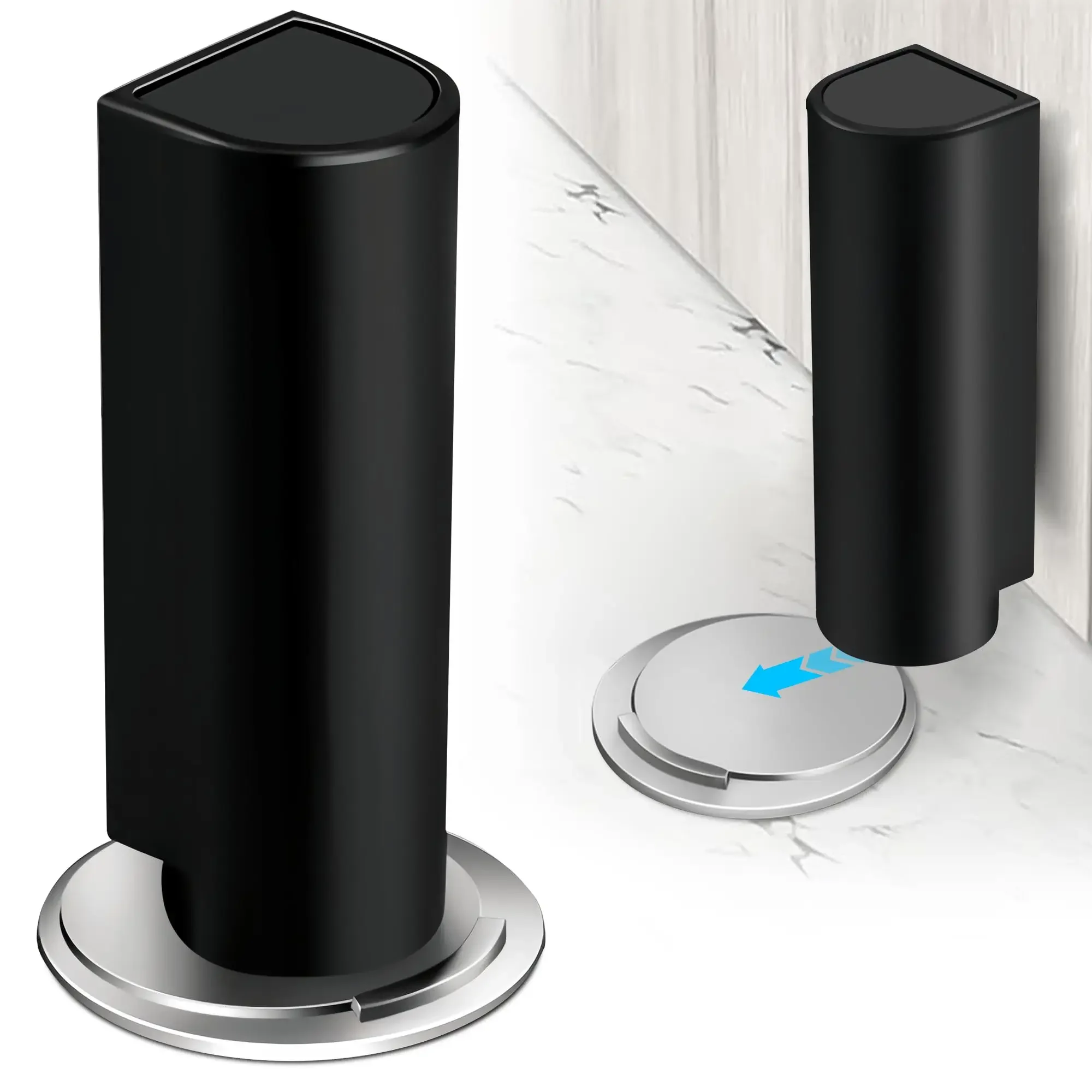 Magnetischer Türstopper aus Edelstahl ohne Stanzen, robuster Türstopper, schwarzer, nagelfreier Türsaug-Türhalter, Hardware Touch