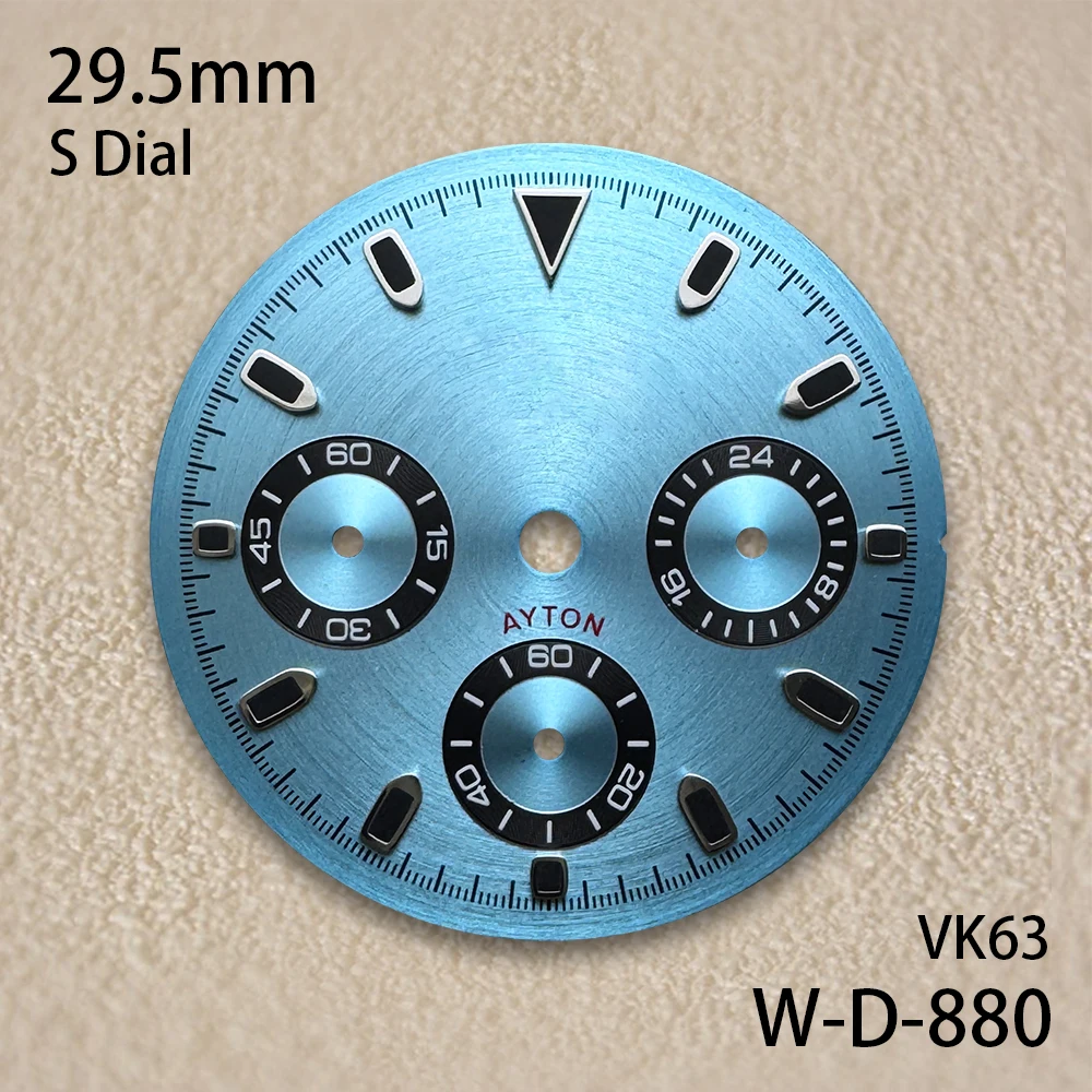 Quadrante Panda DTN con logo S da 29,5 mm, adatto al movimento VK63, nessun modello CD luminoso, accessori per orologi di alta qualità