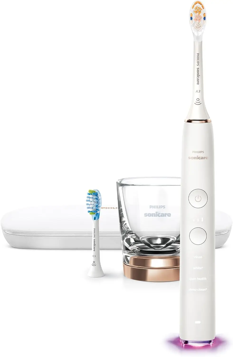 Sonicare DiamondClean Smart 9300 Electric Toothbrush, Sonic Toothbrush with App, Pressure Sensor, Brush Head Detection,