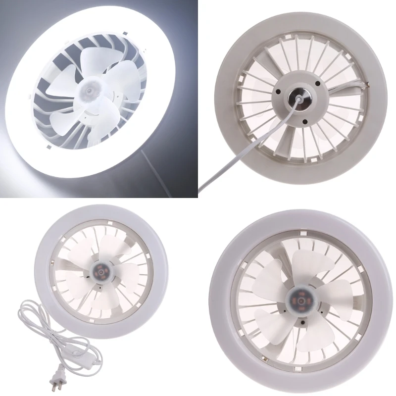 LED Ceiling Fans Lamps 30W Indoor Pendant Light Bulb Kitchen Dining Room Fan