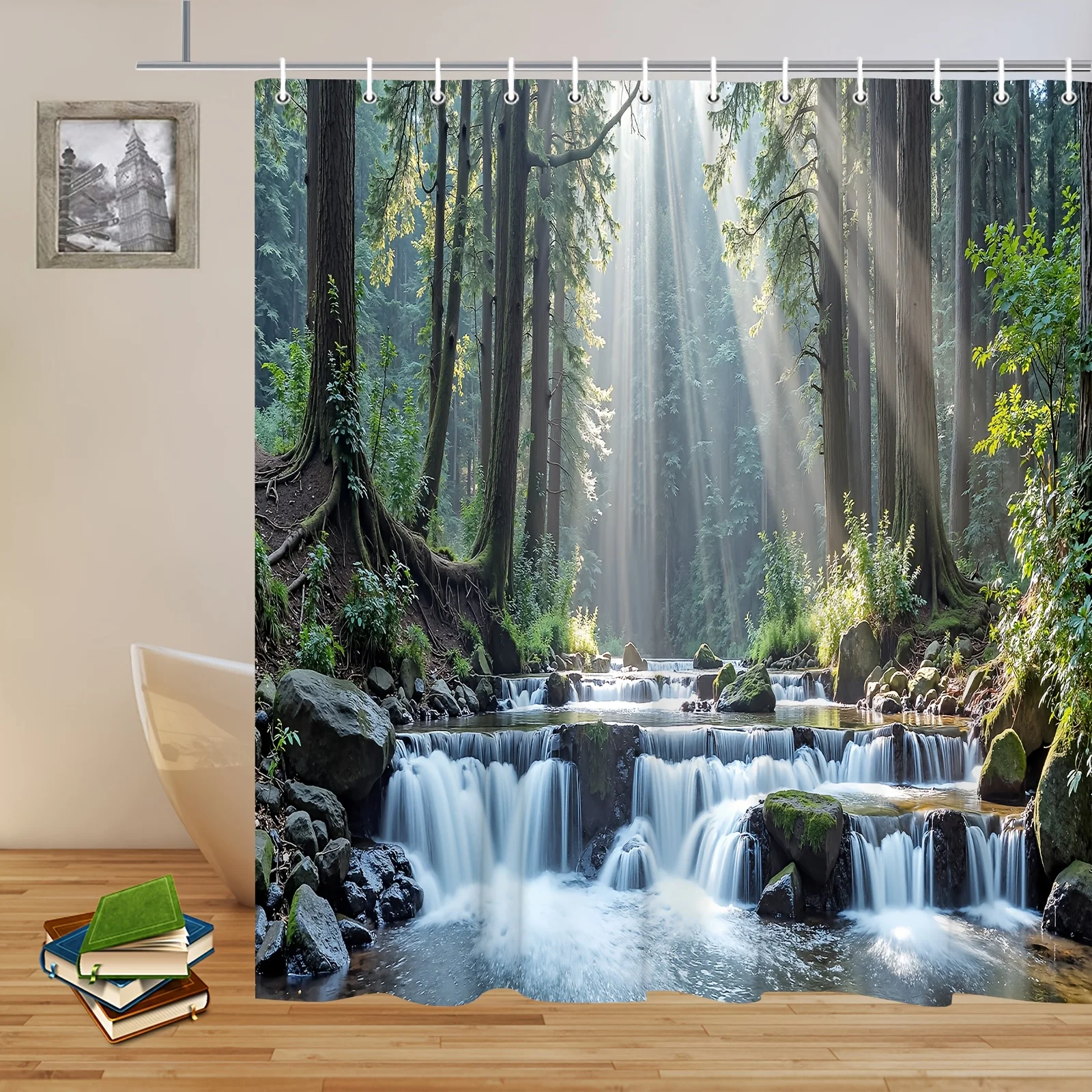 Forest Stream Shower Curtain- Multi-Style Bath Decor, Perfect for Those Who Love Nature-Inspired and Practical Designs