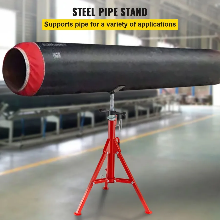 

V Head Pipe Stand Adjustable Height 28-52 Inch Steel Jack Stands 2500 LB Capacity Folding Portable Pipe Stands for 1/2 to 12 In