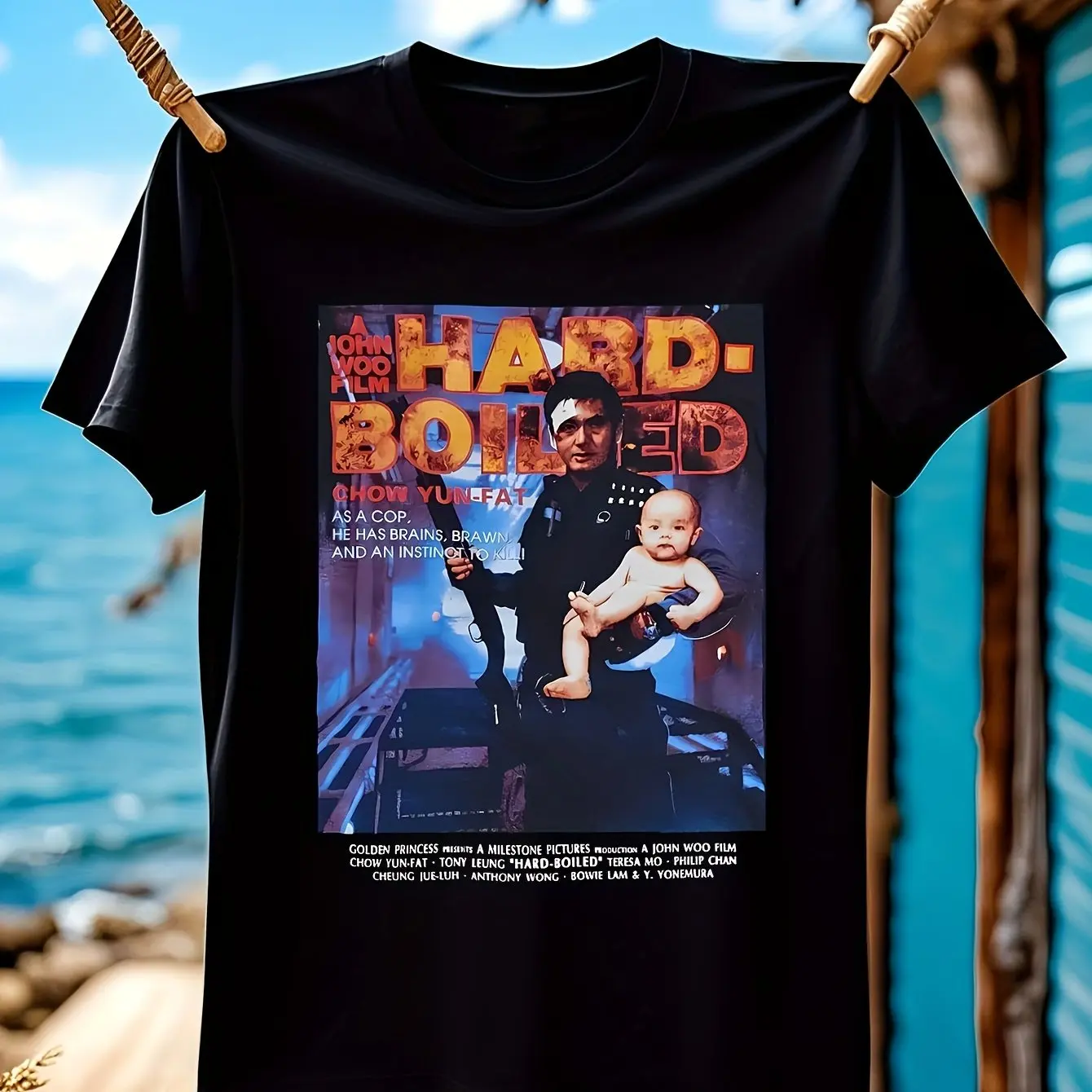 Men'S Classic Rare Hard Boiled Movie Graphic Tee Featuring John Woo Chow Yun Action Film Design Casual Round Neck Short Sleeve
