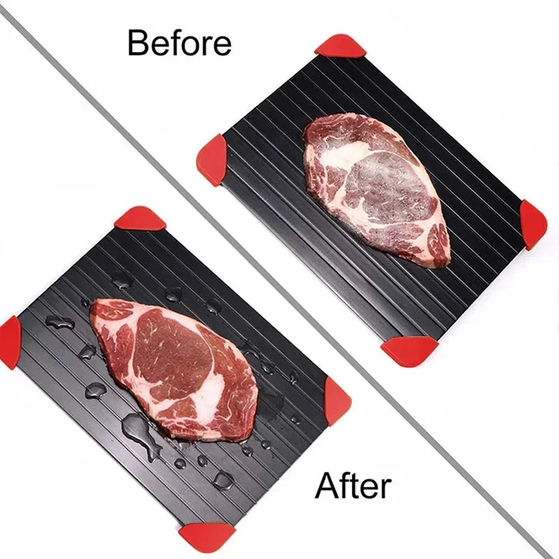 Fast Defrosting Tray for Frozen Meat Thawing Plate with Groove Design Defrost Food Rapid Safer Defrosting Plate Kitchen Gadgets