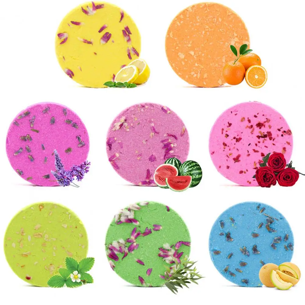 Shower Steamer 8Pcs Functional Safe Stress Relief  Aromatic Aromatherapy Dried Flower Shower Tablet Female Supply