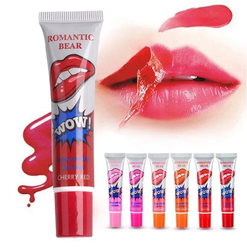 Heallor 1pc Sexy Red Liquid Lipstick Longlasting Lip Gloss Mask Base Waterproof Moisturizer Makeup Peel Off Lipgloss Cosmetics 6