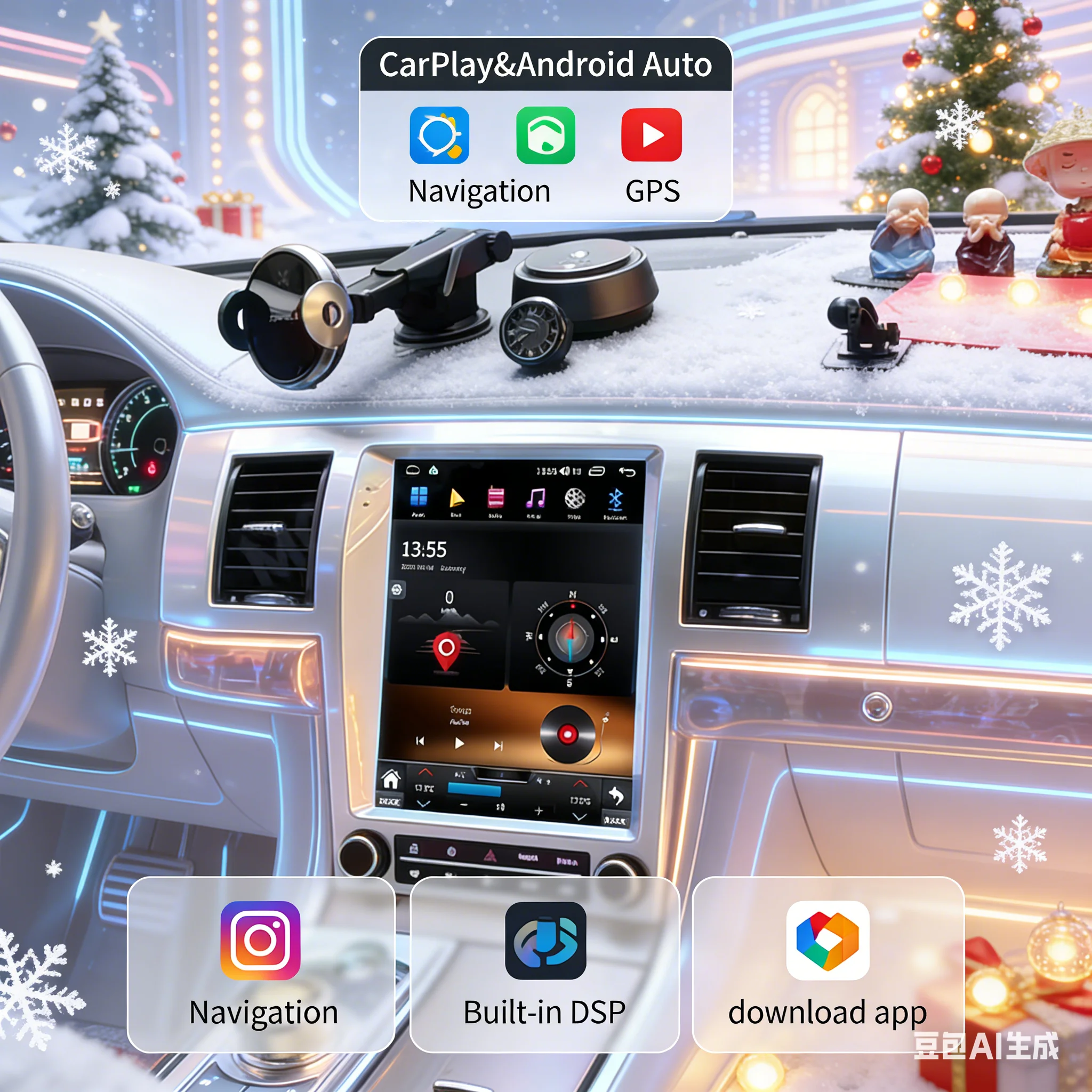 Android 14.0 Touch Screen for Jaguar XF 2004 2015 GPS Car Navigation Carplay Auto Radio Stereo Video Multimedia Video Player DSP
