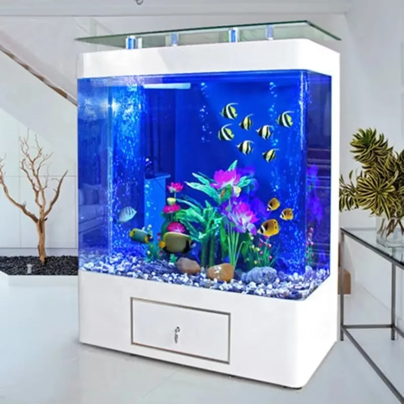 

Marine 200 Gallon Glass Fish Aquarium Modern Design for Living/Dining Rooms Factory Direct Sale Indoor Use