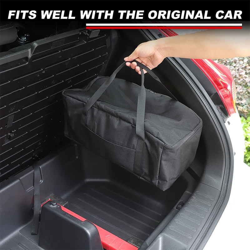 Para Nissan Juke F15 2011-2019 tela Oxford negro maletero de coche bolsa de almacenamiento inferior bolsa de almacenamiento de herramientas accesorios de coche