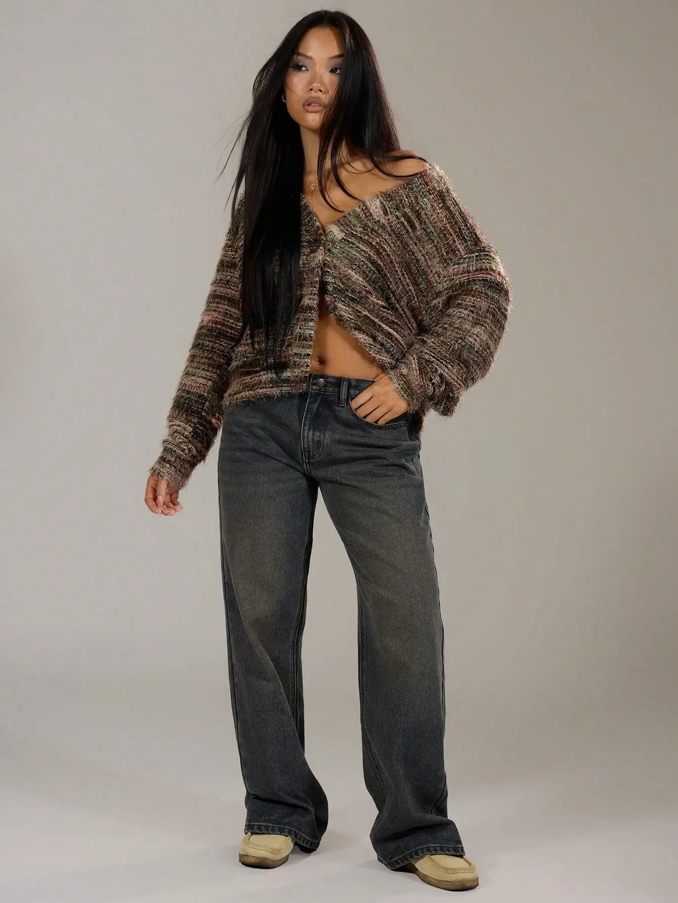 Cardigan Spring Casual Y2k 90's Stripe Oversized Airport Holiday Fall Back To School Autumn Winter Everyday Christmas