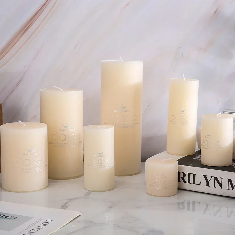 Free Shipping White Scented Candles Large/big Beeswax Candle Holder Wholesale Decorative Aromatic Candles Gift for Wedding Guest