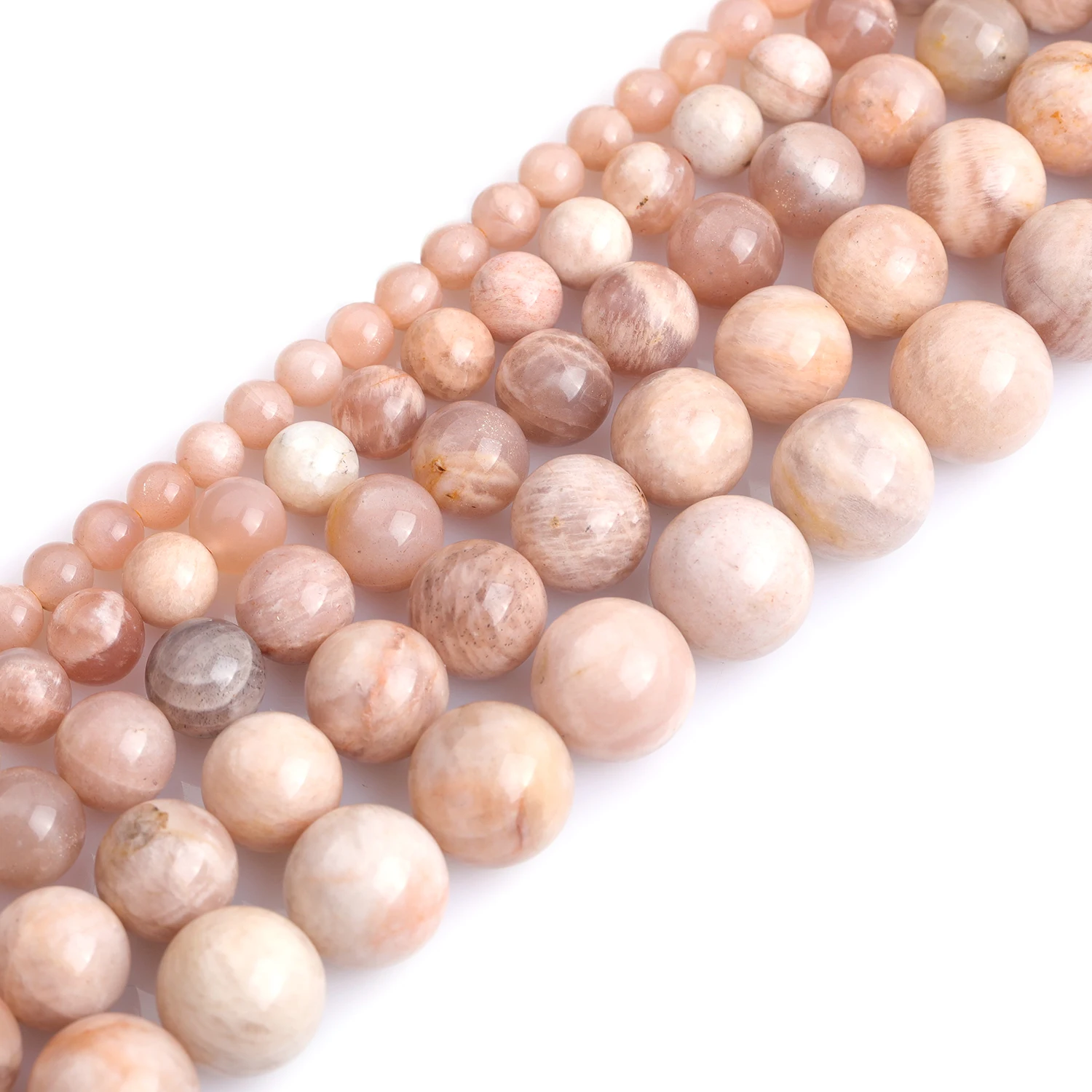 Natural Pink Sunstone Gemstone Round Beads for Jewelry Making DIY Bracelet Necklace Semi Precious Spacer Bulk Wholesale 15 Inch