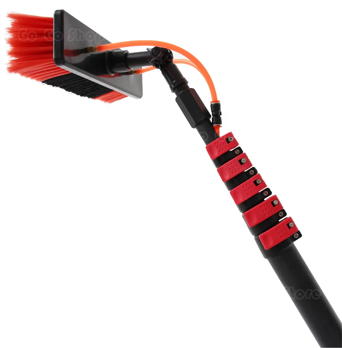 telescopic long reach water fed pole solar panel cleaning brush window cleaning equipment