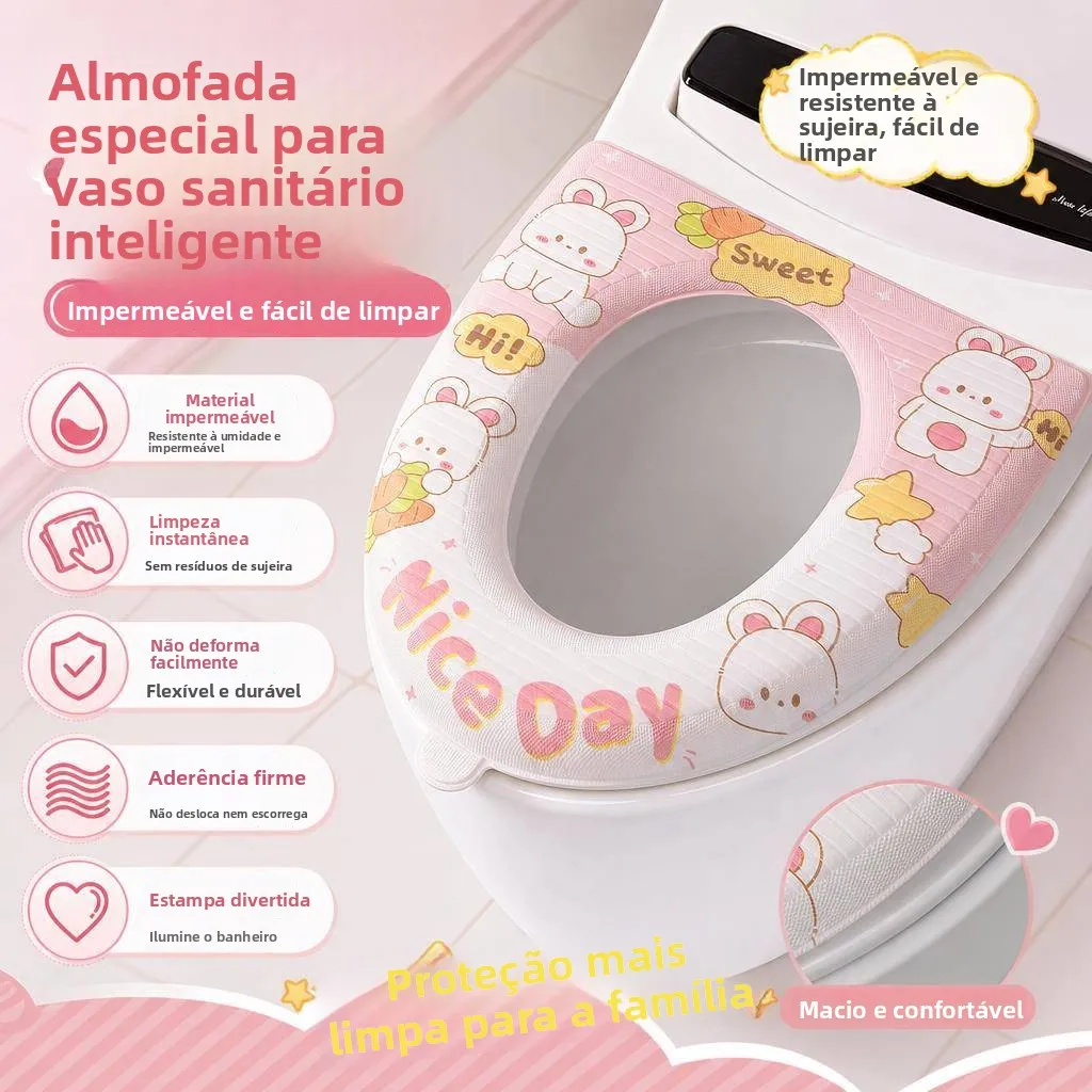 スマート便座クッションユニバーサル四季浴室電気トイレ防水洗える粘着かわいい漫画ステッカー