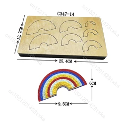 Rainbow Puzzle Wooden Die Scrapbooking, Cutting Dies, C-347-14, New, Multiple Sizes