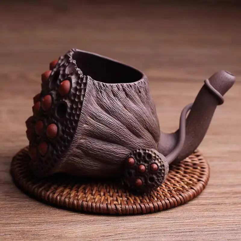 Yixing Original Mineral Purple Clay Fair Divider, Seed And Lotus Pod Cup, Kung Fu Tea Set, Fully Handmade Master Cup