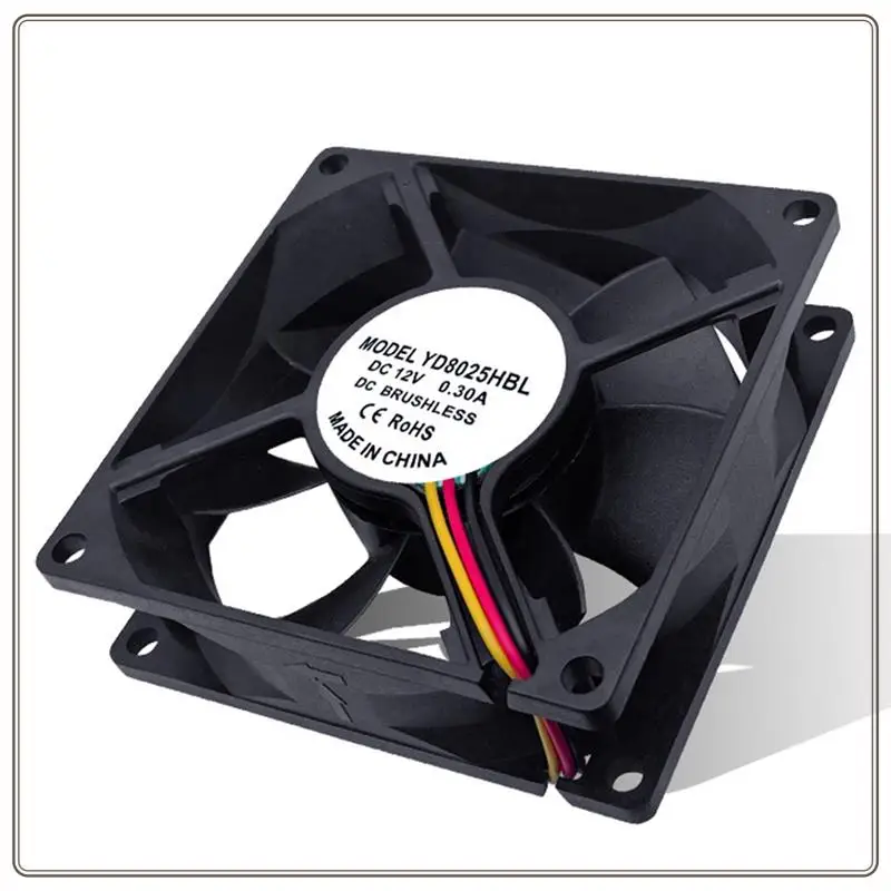 Reliable-Efficient 8Cm Cooling Fan For PC, DC 12V 0.3A, Mute 8025, 3-Pin Connector For Computer Case,Efficient 8Cm Cooling Fan F