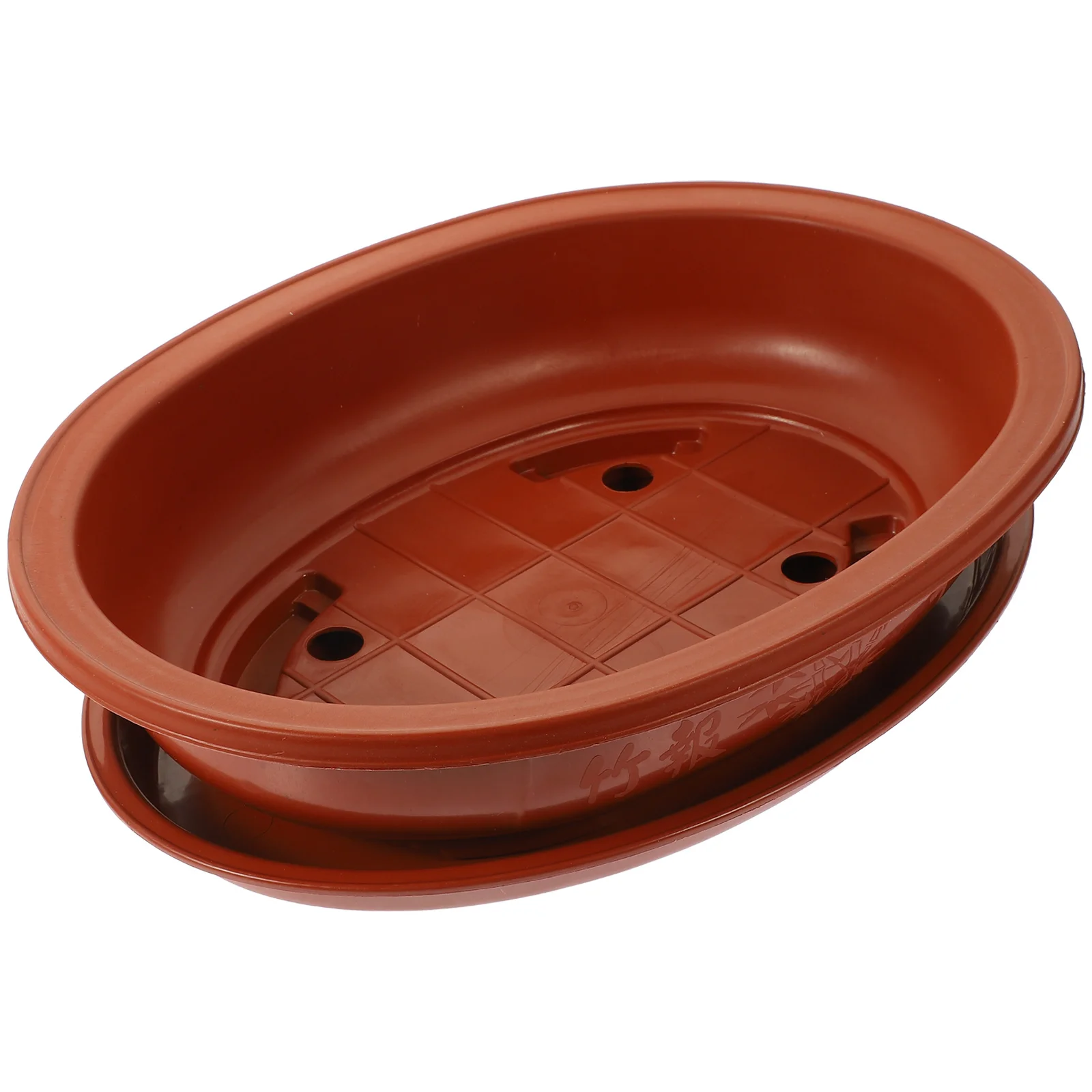 

1Set Oval Plastic Bonsai Flower Pot Hollow Bottom Large-Capacity Garden Planter Plant Holder Flower Pot Bonsai Flowerpot