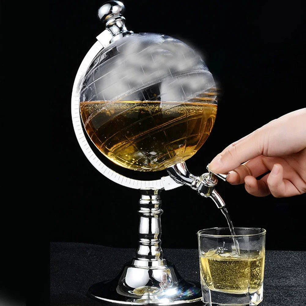 

Whiskey Decanter Set Globe Dispenser Antique transparent Glass Liquor Wine Drinks juices Dispenser Western Restaurant Bar Props