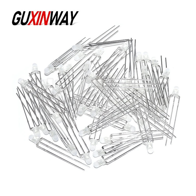 50pcs F3 3mm Diffused Two Color Common Anode/Cathode Round LED Red Blue Green Bi-Color Diode Light Emitting