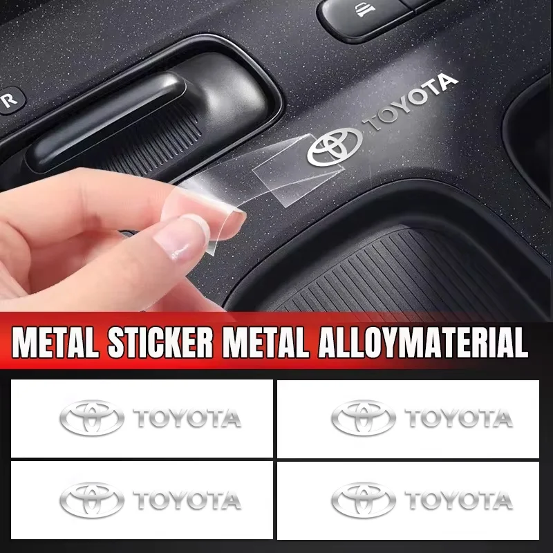 10pcs/Set Car Styling Metal Emblem Stickers Interior Decoration Decals For Toyota Corolla Rav4 Auris Camry Yaris CHR Accessories